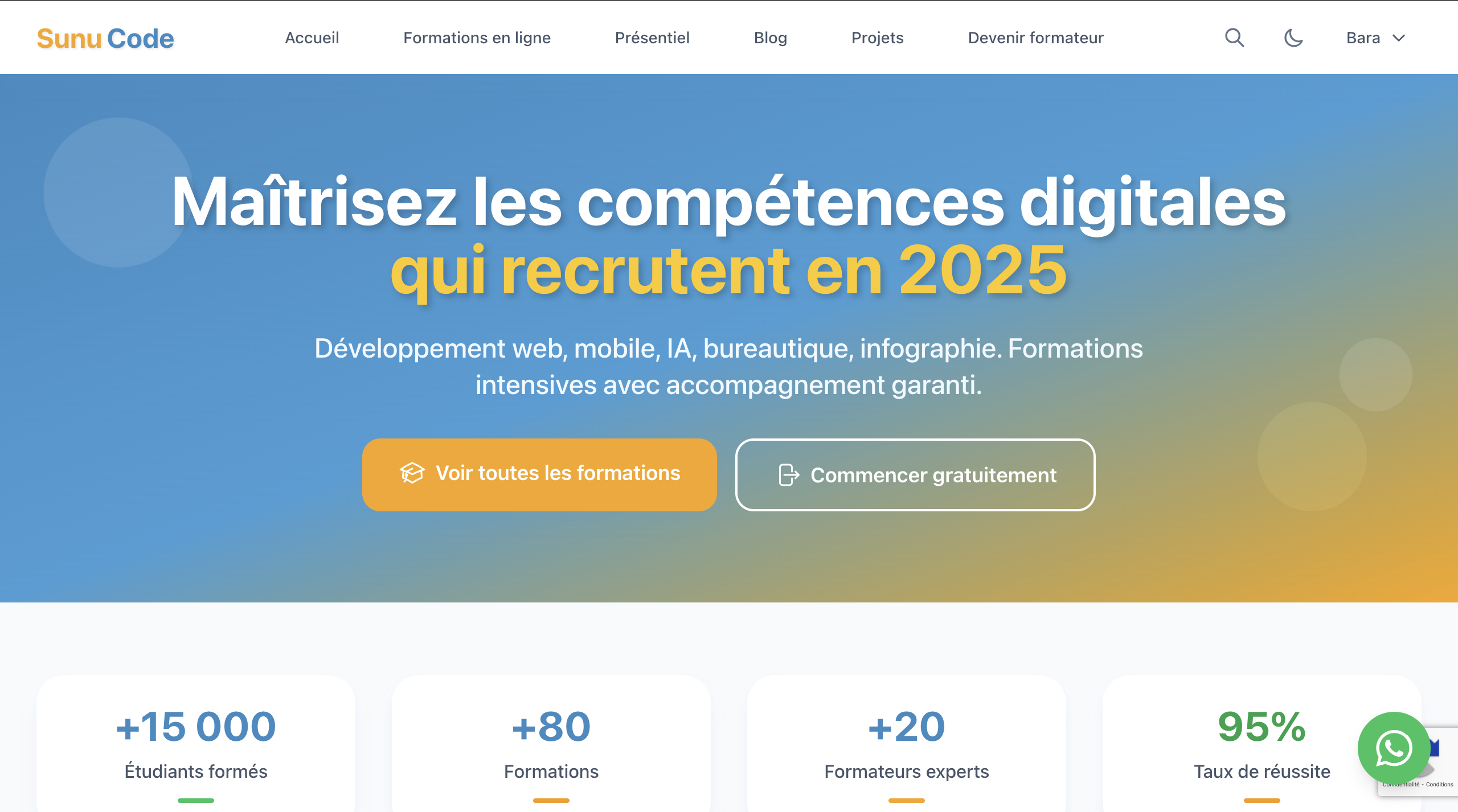 Sunu Code : Plateforme e-Learning