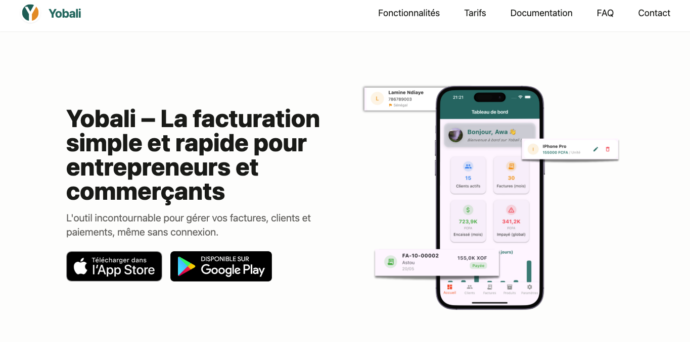 Yobali : Facturation Mobile Offline